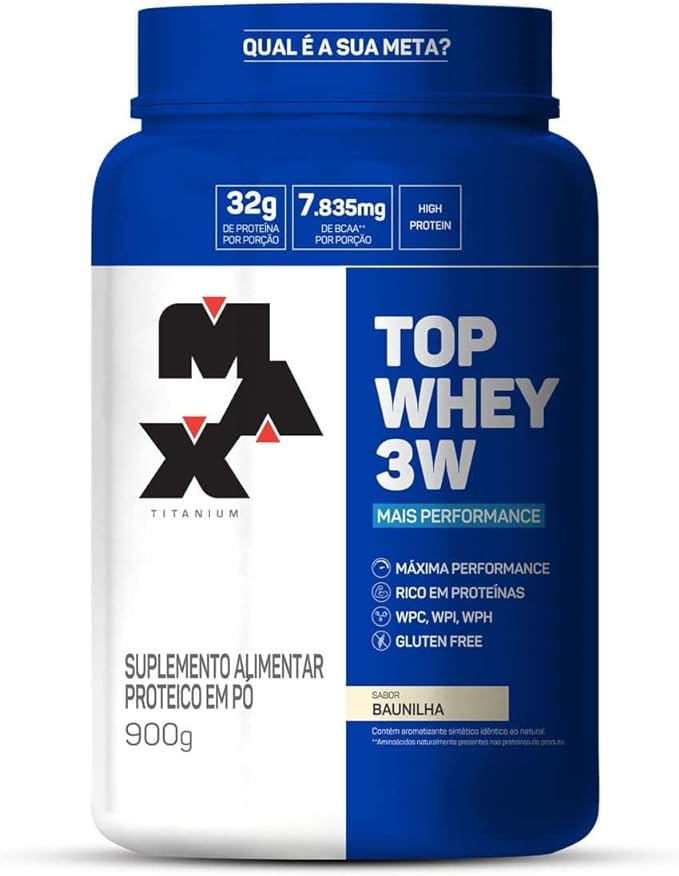 Top Whey 3W Mais Performance 900G Baunilha – Max Titanium